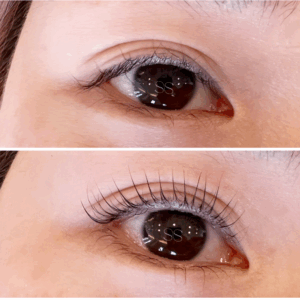 up and bottom eyelas lashlift